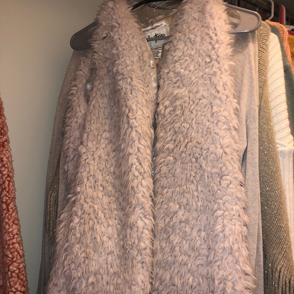 cream fur vest